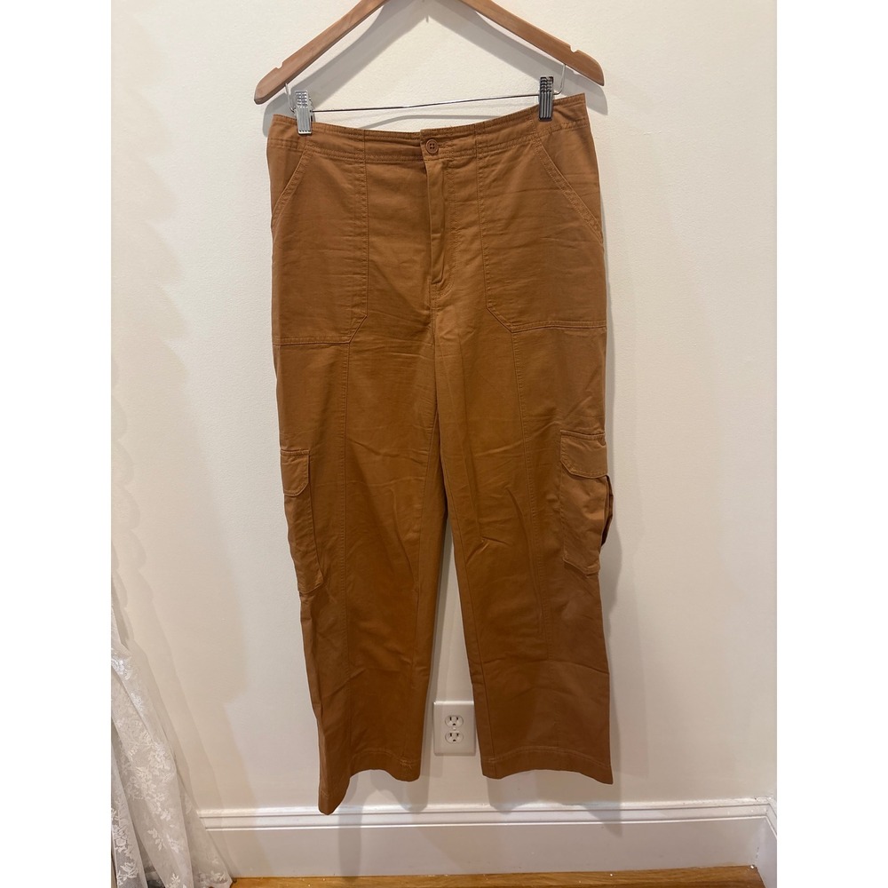 Abercrombie Fitch Womens Cargo Pants Brown Size 31/L Utility Cropped